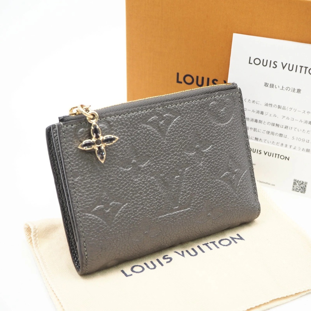 Louis Vuitton Monogram Empreinte Portefeuille Wallet Leather Gunmetal Black
